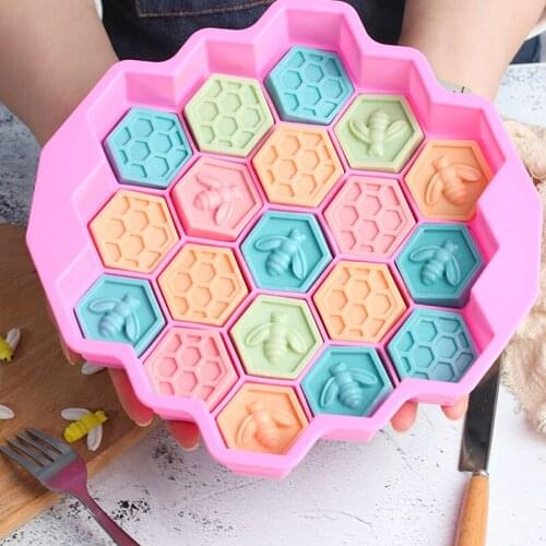 3D Honeycomb Bees Soap Mold Silicone Molds Cake Chocolate Mold Ice Tray Making DIY Handcraft Soap Form Moulds