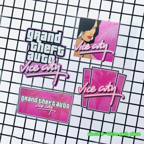 4PCS Motorbike Helmet Automobile Tail Window Stickers Car Styling Tape Decals for Anime Cartoon GT AUTO Vice