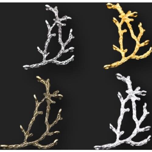 4pcs Silver Plated Metal Tree Branches Alloy Connectors Fashion Necklace Bracelet Pendant DIY Charms Jewelry Craft Making A1054
