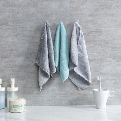 5pcs Super Absorbent Clean Cloth Kitchen Soft Towel Cleaning Wiping Rag Dish Towel Hotel Home Sink Wipe Coral Fleece Solid Color