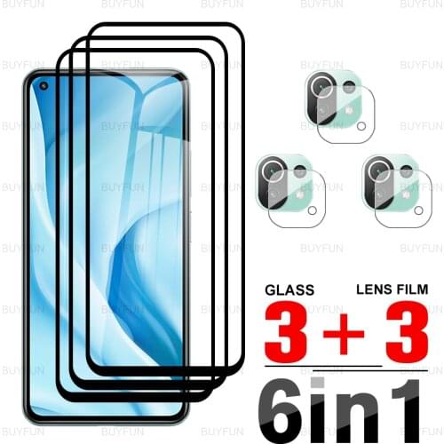 6in1 Screen Protector For Xiaomi Mi 11 Lite 5G 6.55'' Black edge tempered glass for xiaomi xioami xaiomi mi11 lite camera film