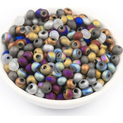Austrian crystals beads Matte Earring Round Spacer loose Bead For Jewelry Making DIY Bracelet Earrings Accessories 4*6mm 100Pcs