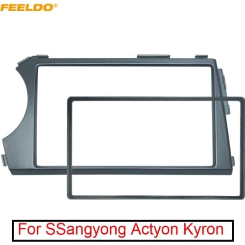 FEELDO Car Refitting 2DIN Radio Stereo DVD Frame Fascia Dash Panel Installation Kits For SSangyong Actyon Kyron (LHD) #FD-5239