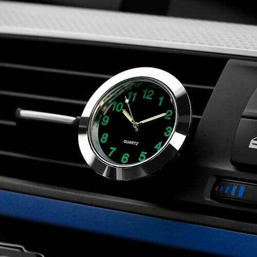 Automobile Quartz Clock Car Decoration Watch Ornaments Vehicle Auto Interior Watch Digital Pointer Air Conditioning Outlet Clip
