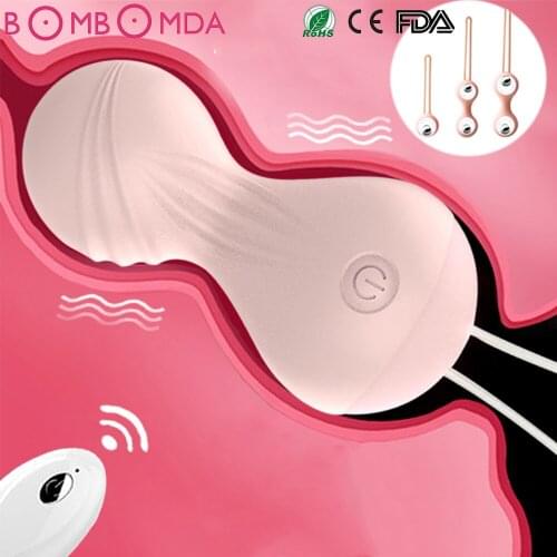 Wireless Remote Kegel Ball Shrink Pelvic Floor Muscle Rechargeable Silicone Vagina Dumbbell G-spot Vibrator Sex Toys For Women