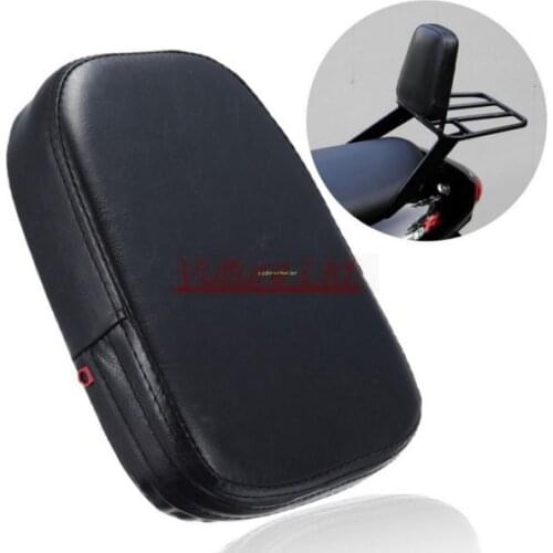 Black Rectangular Backrest Sissy Bar Cushion Pad For Harley Yamaha Suzuki Honda