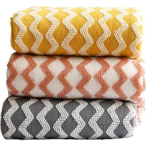 Four-color Ins Style Knitted Blanket, Bed End Blanket, Sofa Blanket, Single Air Conditioning Blanket, Soft Fabric Blanket