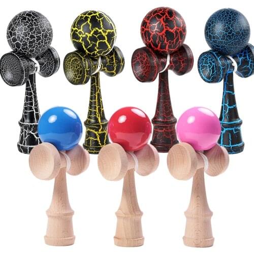 Kids Adult Kendama Wooden Toy 18CM PU Paint Crack Kendama Professional Skillful Juggling Ball Traditional Game Toy Outdoor Sport