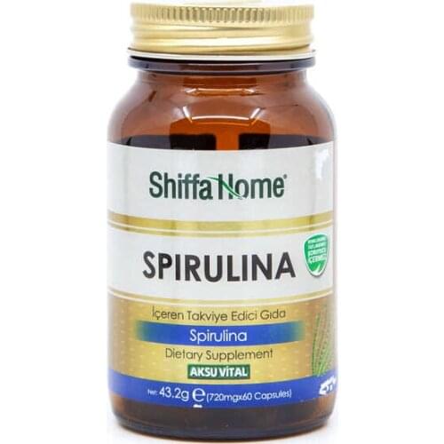 Aksu Vital Shiffa Home Herbal Spirulina Capsule Natural Supplement Useful Vitamin Protein Vegan Antioxidant Healing Organic