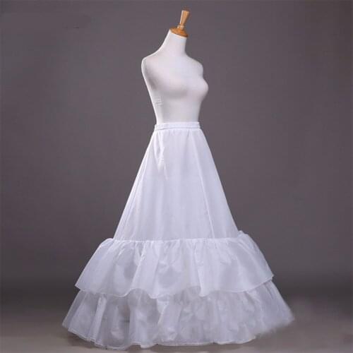 2 Hoop 2 Layers Ruffles Long Bridal Wedding Accessories Crinoline A-Line Dress Petticoat Gelinlik Aksesuarlar S41