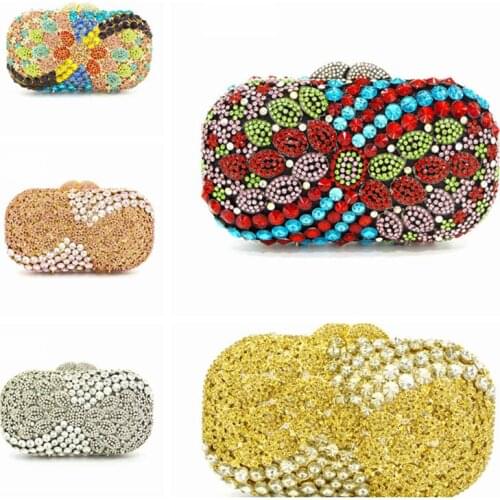 Pearl Diamonds Evening Bag Cute Elegance Womens Clutch Purse Fashion Ladies Beaded Embroidered Handbag Black Champagne Wallet