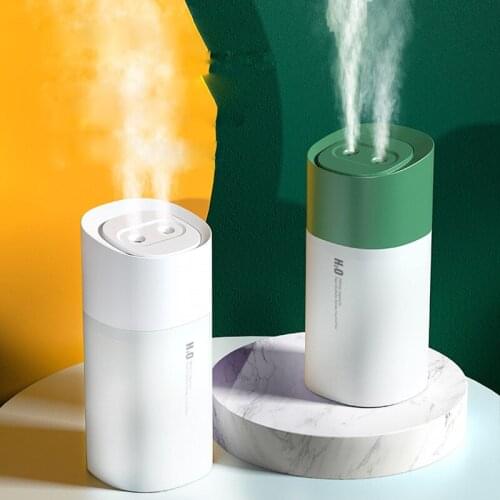 ELOOLE 350 ML Double Mist Air Humidifier USB Portable Nanometer Atomization Dry Burn Resistant Design With Lights For Car Home