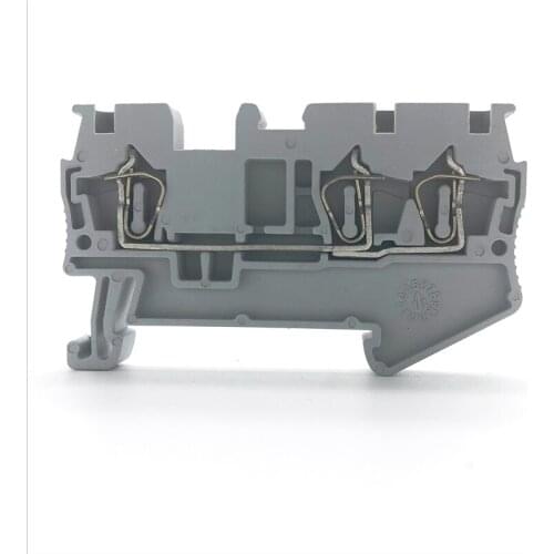 ST-2.5-TWIN Cage Self Locking Spring Terminal Universal Compact Wire Connector Rail Type Terminal Three Conductors Terminal
