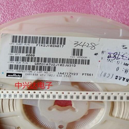 GRM31A7U2J102JW31D SMD MLCC 1206 1nF(102) ±5% 630V Ceramic Capacitor GRM3195C1H223JA01D SMD MLCC 1206 22nF(223) ±5% 50V Cerami