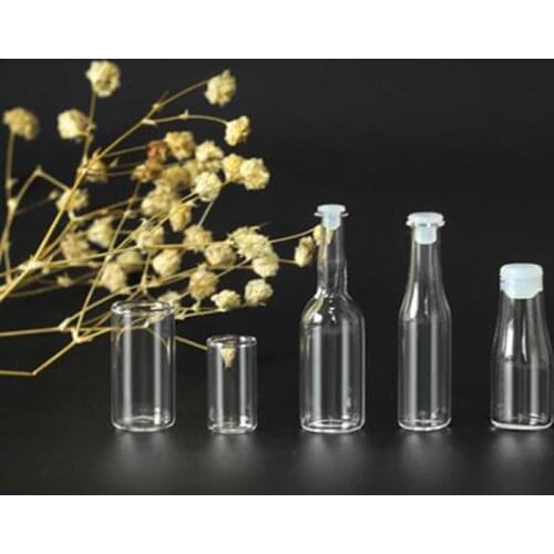 3pcs 1: 12 Dollhouse Miniature Glass Bottle Kitchen Living Room Accessories Decor Dollhouse Miniature Accessories