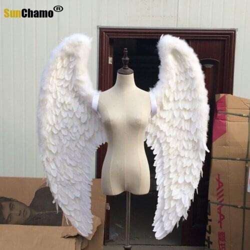 Creative White Feather Angel Feather Wings Adult Model Walk Show Cos Party Wing Shooting Props Murals Wall Decoration Prop Craft