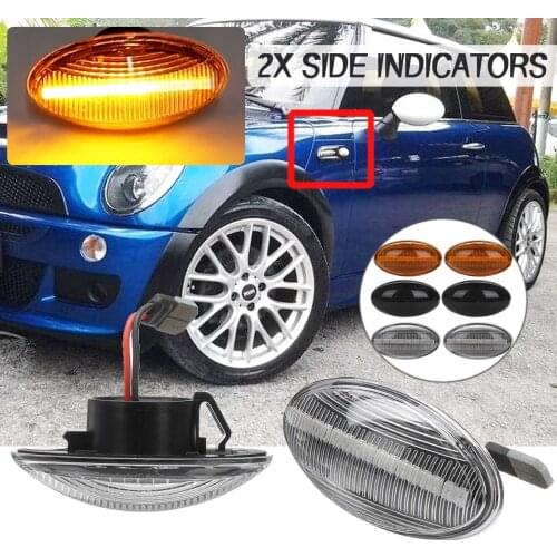 2x Flowing Side Repeater Lamp Dynamic LED Side Marker Light Error Free Panel Lamp For BMW for MINI Cooper R50 R52 R53 2002-2008