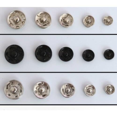 10mm /12MM Metal Snap Button Black White Gold Sewing Accessories Buttons