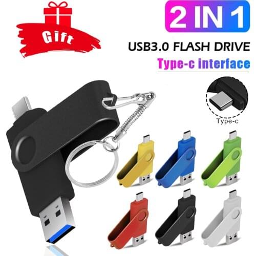 Metal USB Flash Drive 2 IN 1 Real USB3.0 & Type C OTG Pen Drive 64GB 128GB 256GB 512GB High Speed Memoria USB Stick Pendrives