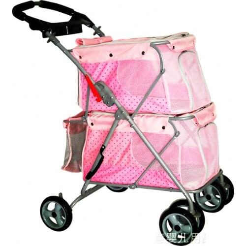 Multifunctional cat dog strollers pet stroller for 2 dogs within 25KG car high quality pet gear for sale Orange / Pink / Khaki