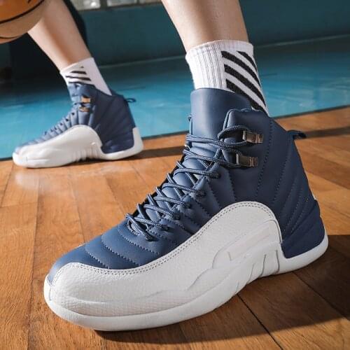 2020 Men High Top Basketball Shoes Mens Air Cushion Light Training Sneakers Anti-skid Breathable Outdoor Sports Basket Shoes