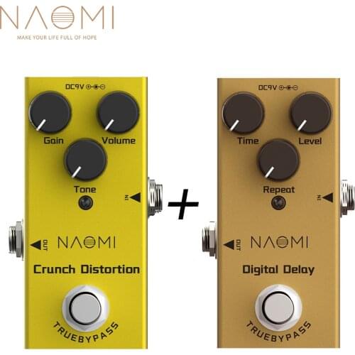 NAOMI Electric Guitar Pedals Set Overdrive/Delay/Analog Chorus/Vintage Phase/Tremolo True Bypass DC 9V Mini Single Pedal