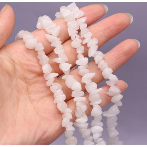 Natural Semi-precious Stones White Jade Gravel Beads for Jewelry Making DIY Necklace Bracelet Earrings Accessories