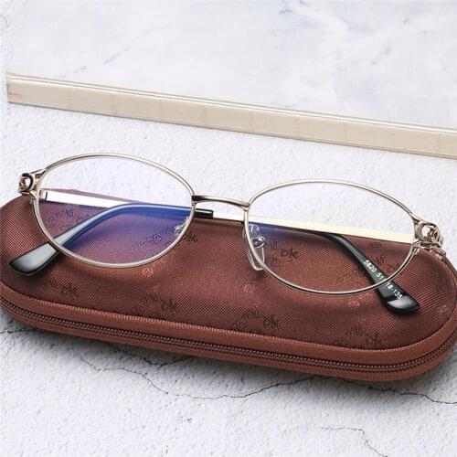 Elbru Portable Reading Glasses Women Men Clear Lens Presbyopia Eyeglasses Metal Frame Hyperopia Glasses Fashion +1.0 To +4.0