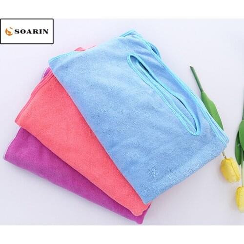 SOARIN Solid Microfiber Fabric Bath Towel Serviette De Bain Bath Skirt Bathrobe For Adults Dusch Handtuch Quick Dry Absorvente
