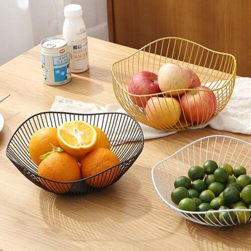 Simple Metal Fruit Tray Desktop Storage Snack Organizer Food Storage Sundries