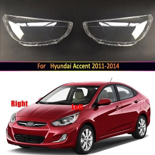 Car Headlight Lens Auto Lamp Case For Hyundai Accent 2011 2012 2013 2014 Glass Shell Front Headlamp Cover Transparent Lampshade