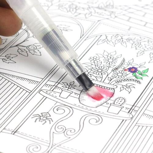 6pcs Assorted Tips Art Water Coloring Brush Pens Set for Children Kids Watercolor Painting Calligraphy Drawing