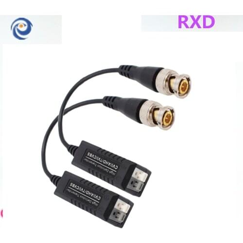 RXD Passive CVI/AHD Video Balun 600m Video Transceiver Twisted Pair Transmitter CCTV UTP Balun with BNC Male CAT5