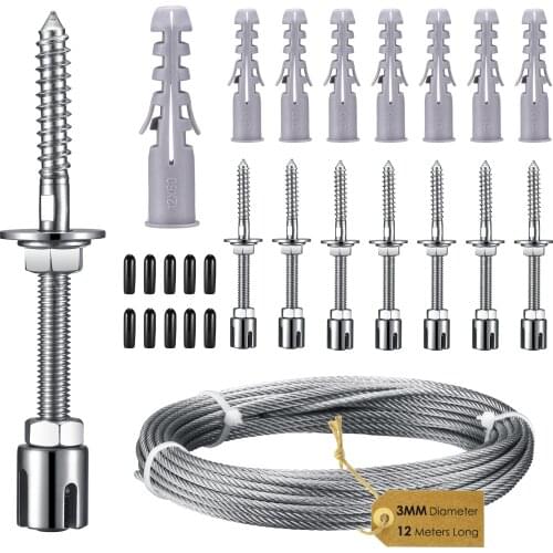 Stainless Steel Trellis For Climbing Plants Professional System As Complete Set With Wall Brackets And 3 Mm Steel Cable Garden