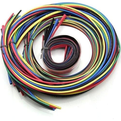 55M/Pack Insulation Polyolefin Ratio 2:1 Heat Shrink Tubing 11 sizes 6 Colours Shrinkable Tube Sleeving Set