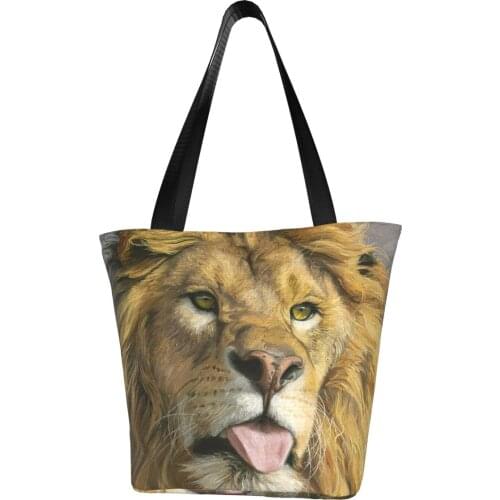 Lion Polyester outdoor girl handbag, woman shopping bag, shoulder bag, canvas bag, gift bag