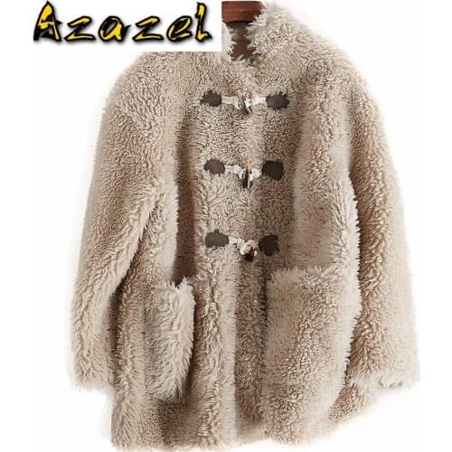 Real Korean Sheep Shearling Fur Wool Jacket Autumn Winter Coat Women Clothes 2020 PU Lining Manteau Femme Hiver ZT819