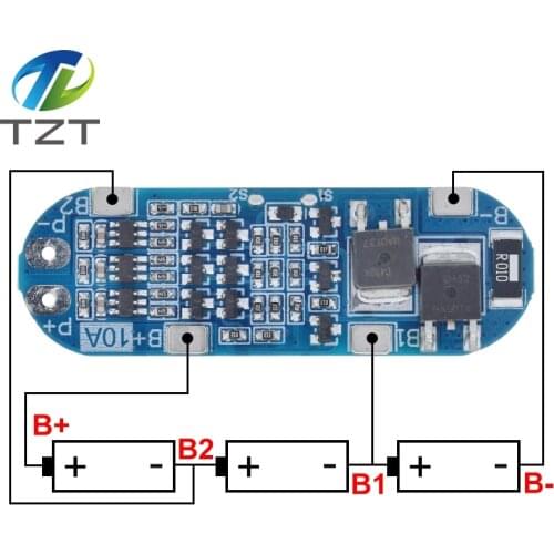 1PCS 3S 10A Li-ion Lithium Battery 18650 Charger Protection Board 11.1V 12.6V