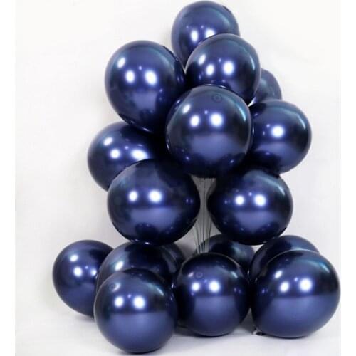 10pcs 10inch Metallic luminous Blue Balloon Glossy Metallic Dark Blue Balloons Chrome Balloons Globos Wedding Party Decoration