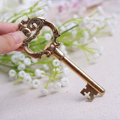 100 PCS/Lot Vintage restore ancient Key shaped wine beer bottle opener wedding party favor guest gift present