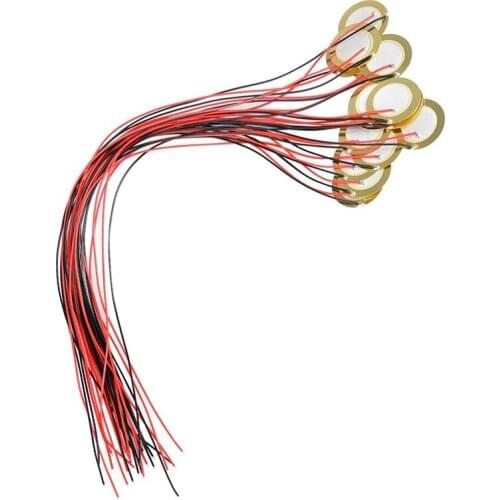 18Pcs 27mm Piezo Discs with Leads Mic Drum Trigger Acoustic Pickup for Acoustic Guitar CBG Guitar