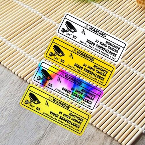 2Pcs Wireless Surveillance Security Anti-theft Car sticker Laser Reflective Warning Sticker Decals Waterproof Motorcycle Sticker