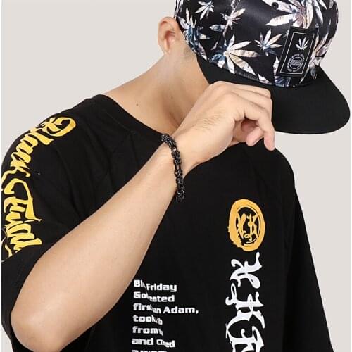 8.66'' 8mm 2019 XAMS gIFTS Holiday Gifts Black stainless steel Link Chain bracelet Choose 2 color .Hip-Hop Boys Jewelry 8.66