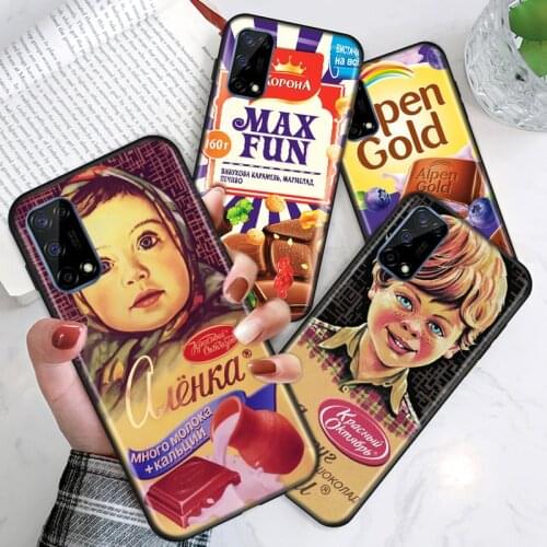 Alenka bar chocolate For Realme V15 X50 X7 X3 superzoom X2 C17 C11 C3 7i 7 6i 6S 6 5 Narzo 20 5G Pro Soft Phone Case