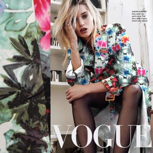 Digital printing stretch cotton fabric fashion dress coat thicker cotton fabric wholesale high quality cotton cloth