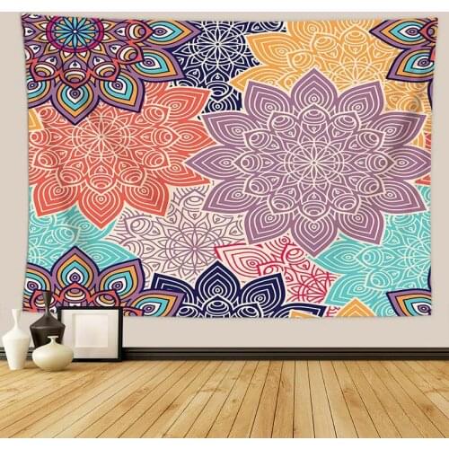 Colorful Mandala Flower Indian Bohemia Tapestry for Livingroom Photography Wall Decor