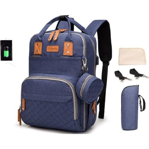 Baby Diaper Backback Large Capacity Mummy Nappy Bag Multifunctional Daypack with Pacifier Holder Changing Pad Stroller
