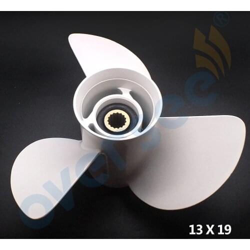 For YAMAHA OEM Outboard Propeller 6E5-45941-00-EL Aluminum 13" Diameter 19 Pitch