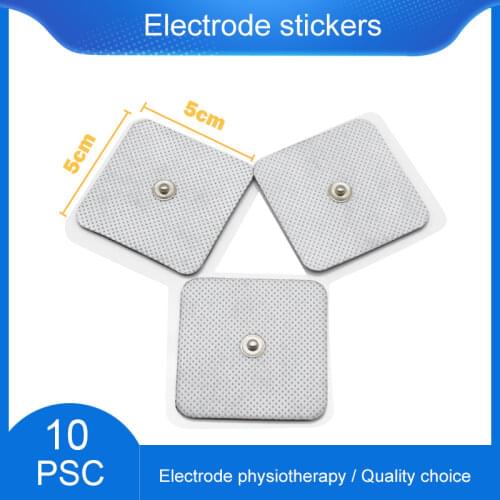 10pcs 5*5cm Self Adhesive Gel Electrode Pads for Tens Acupuncture Body Massager Therapy Electrical Muscle Stimulator Massage