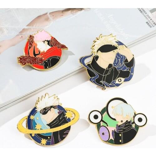 Hot-Blooded Anime Jujutsu Kaisen Enamel Brooch Series Ladies Mens Fashion Lapel Backpack Jacket Pin Jewelry Accessories